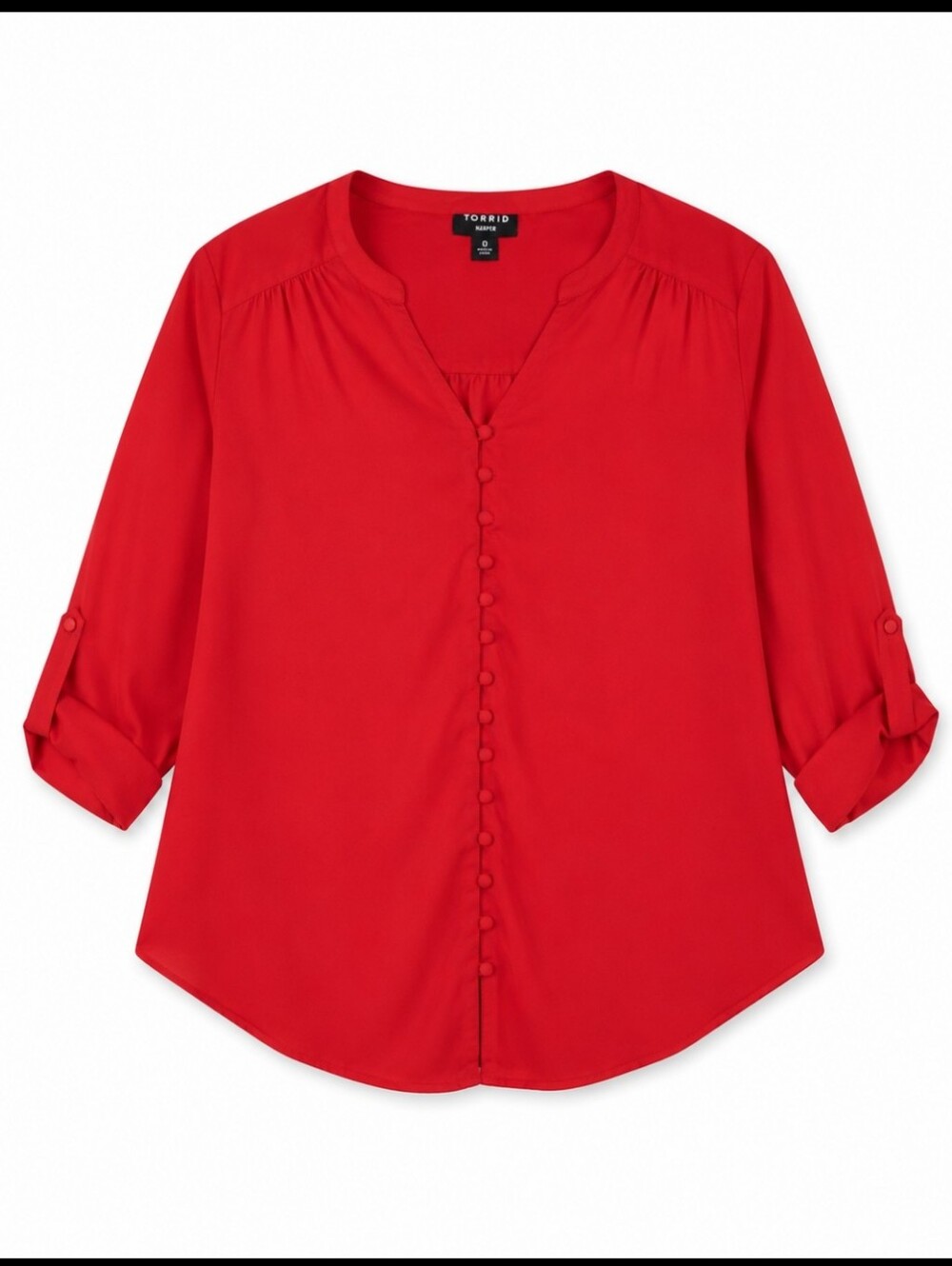Torrid Red Button-Front Blouse